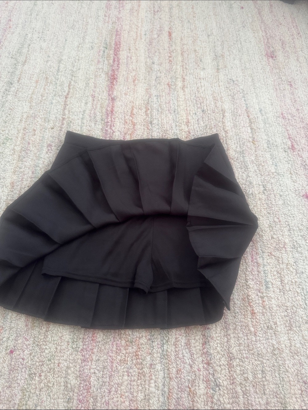 Black Pleated Mini Skirt